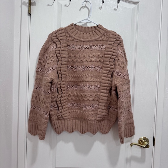 Farm Rio Cream Wavy Ruffle Sweater - Picture 4 of 8